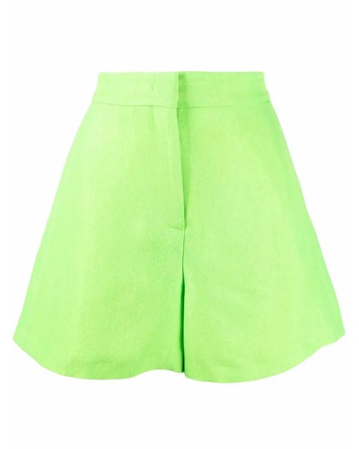 MSGM Green High-Waist A-Line Shorts