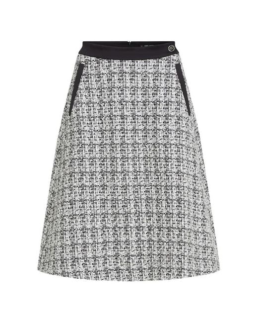 Karl Lagerfeld Gray A-Line Midi Skirt