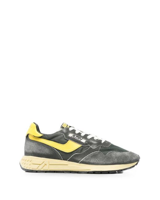 Autry Gray Reelwind Panelled Suede Sneakers for men