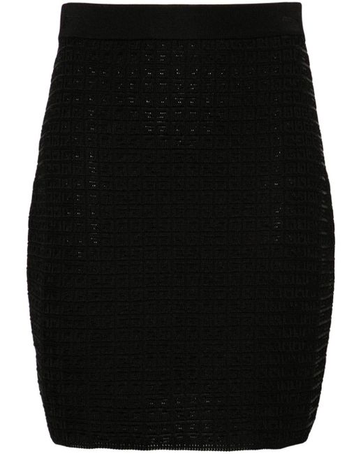 Givenchy Black 4g-monogram Knitted Skirt
