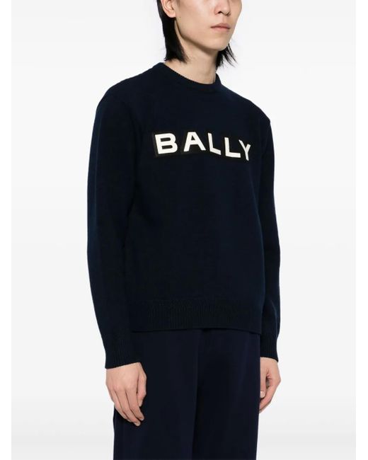 Bally Blue Logo-Patch Jumper for men