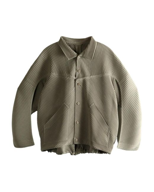 Homme Plissé Issey Miyake Green Pleated Jacket for men