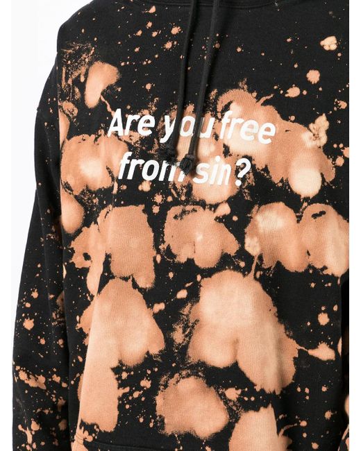 Sankuanz Black Tie Dye-Print Cotton Hoodie for men