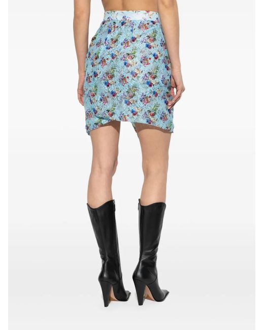 Vivienne Westwood フローラル ミニスカート Blue