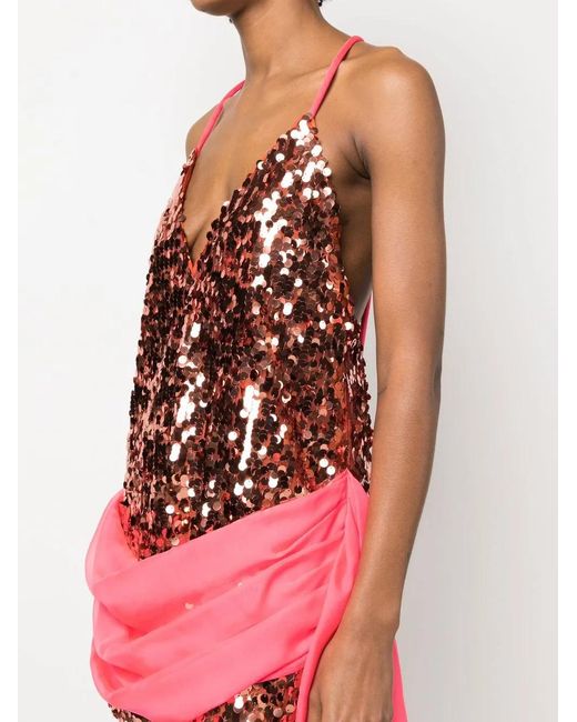 DSquared² Pink Sequin-embellished Mini Dress