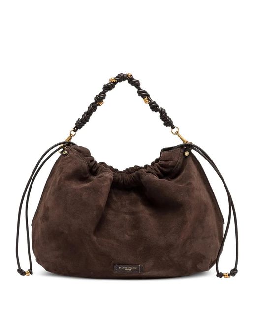 Gianni Chiarini Brown Morgana Large Knotted Shoulder Bag
