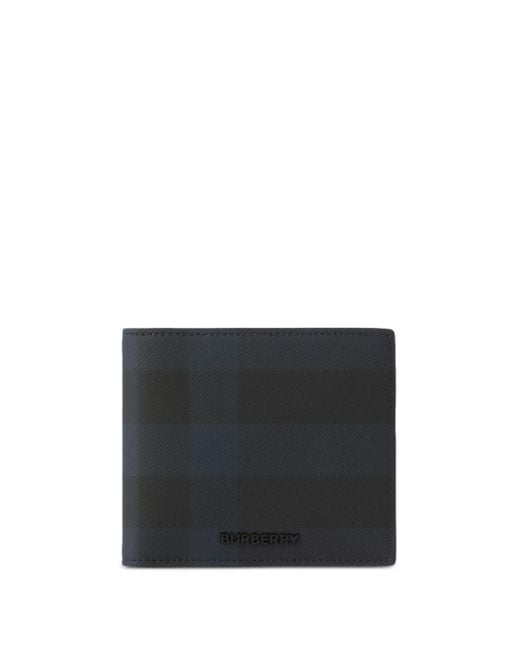 Burberry Black Check-print Leather Wallet for men