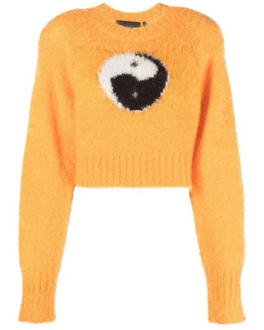 ROTATE BIRGER CHRISTENSEN Wool Yin Yang Crewneck Jumper in Orange Save 15 Lyst UK