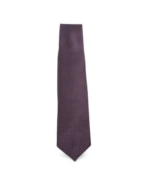Corneliani Purple Geometric-Pattern Silk Tie for men