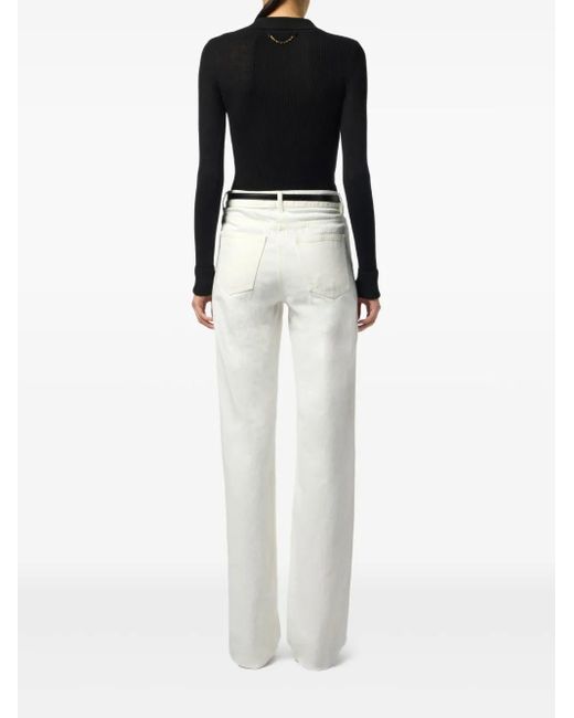 Elisabetta Franchi リブ ポロシャツ Black