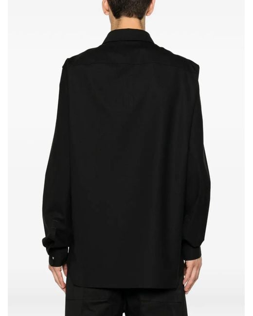 Rick Owens Black Flap-Pocket Shirt for men