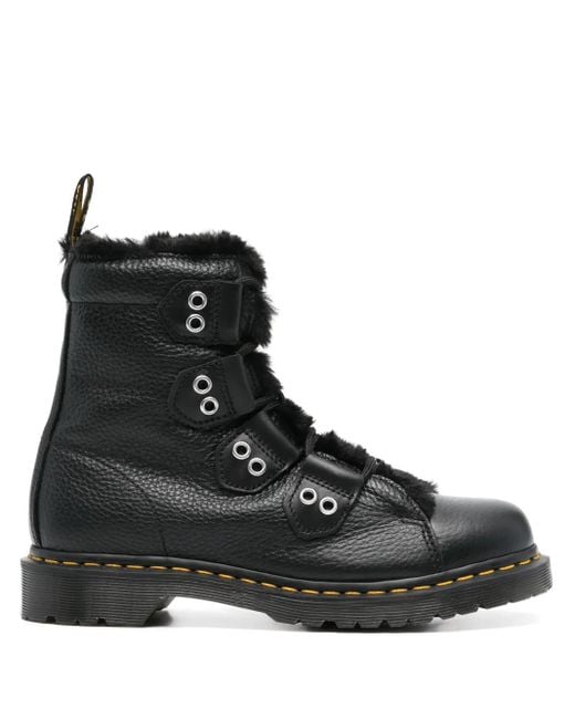 Dr. Martens Black Pebbled Leather Lace-Up Boots for men