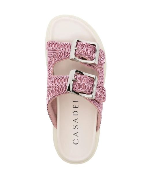 Casadei Pink Birky Ale Flatform Slides