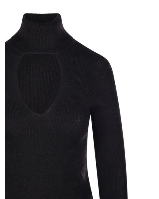 P.A.R.O.S.H. Black Leila Ribbed Sweater