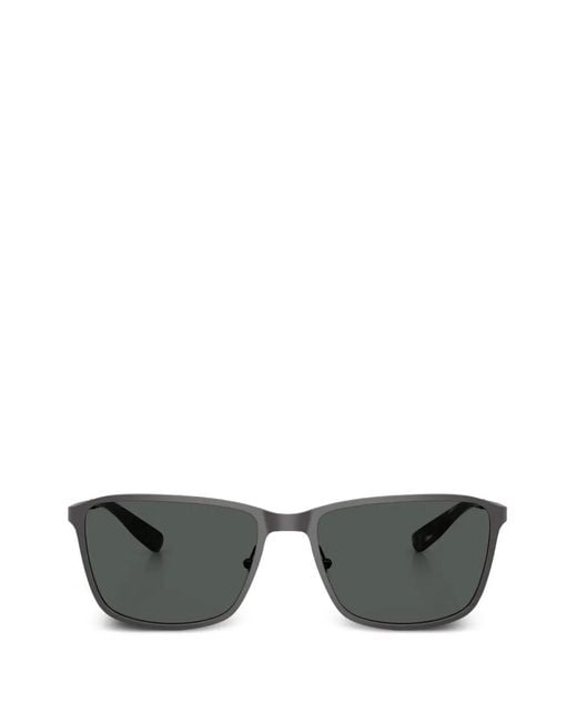 Brooks Brothers Gray Rectangle-Frame Sunglasses for men