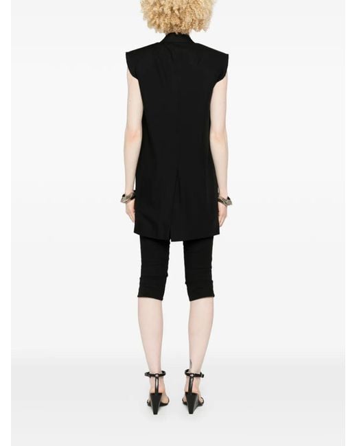 Chaleco Con Cuello En V Rick Owens de color Black