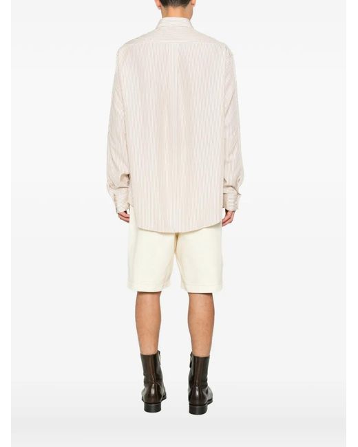 Etudes Studio White Button-Down Striped Shirt for men