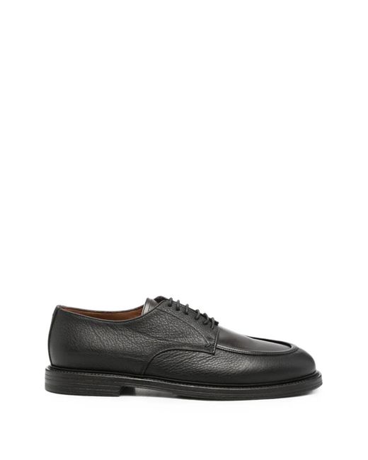 Pantanetti Black Grained-Leather Lace-Up Shoes for men