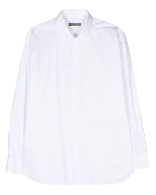 Corneliani Spread-collar poplin shirt in White für Herren