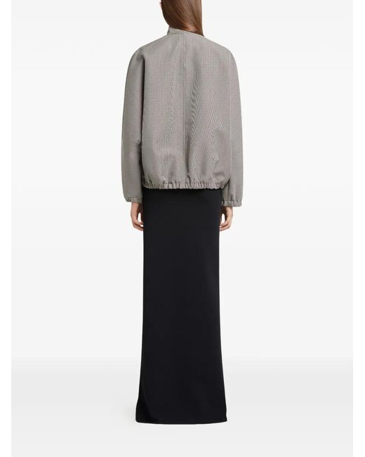 Courreges Gray Houndstooth-Pattern Bomber Jacket