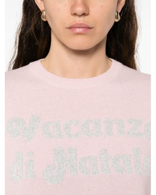 Mc2 Saint Barth Pink Logo Lettering Jumper