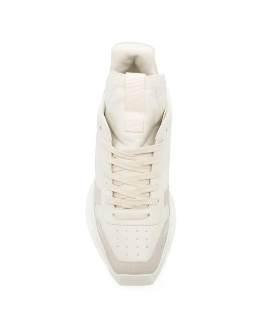 Rick Owens White Geth Runner Low-Top Lace-Up Sneakers