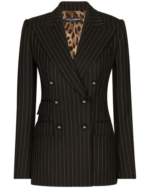 Dolce & Gabbana Black Pinstriped Turlington Jacket