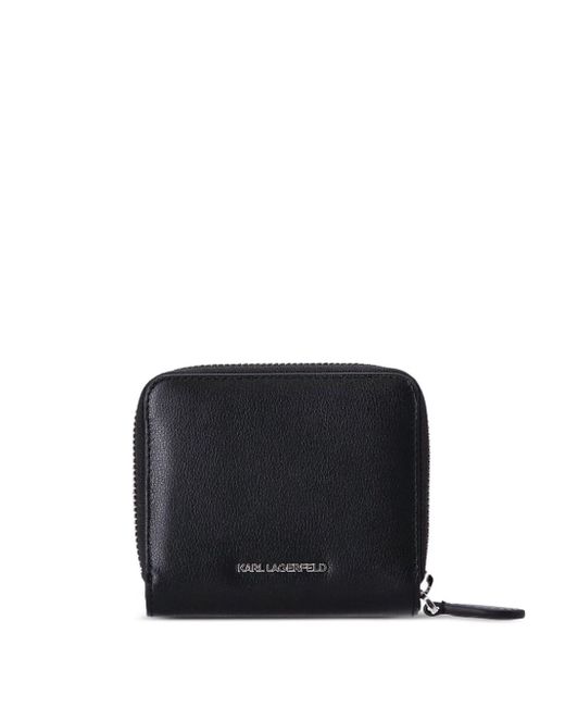 Karl Lagerfeld Black K/ikonik 2.0 Leather Wallet