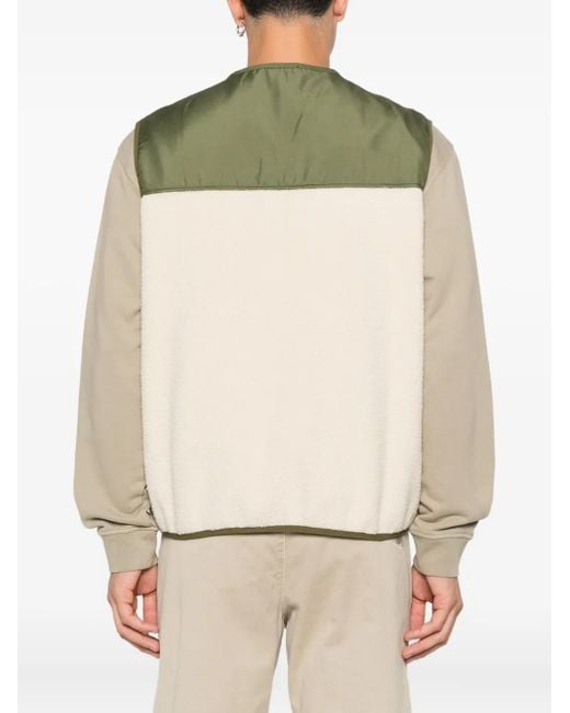 A.P.C. Natural Fleece-Paneled Zip-Up Vest for men