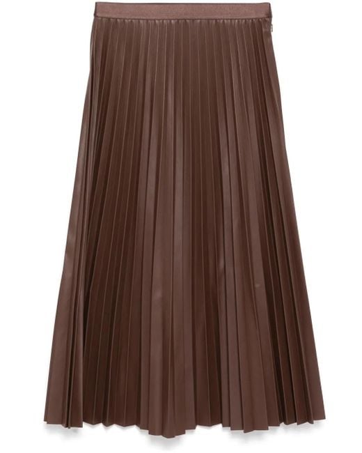 JNBY Brown Elegant Pleated Skirt