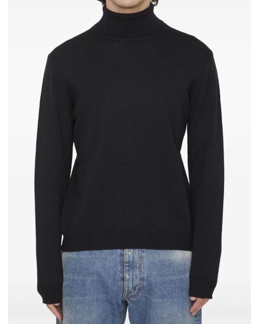 Roberto Collina Black Merino Wool Sweater for men