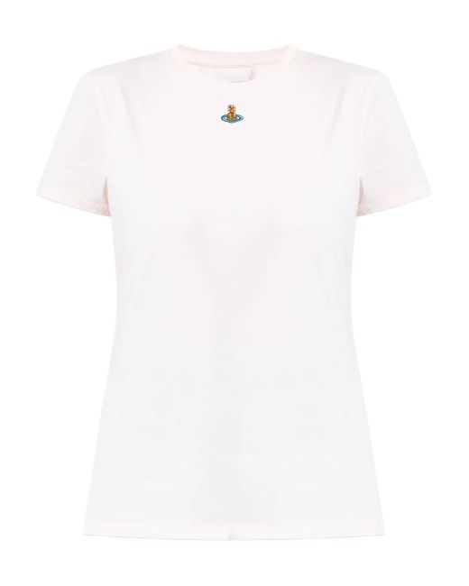 T-Shirt À Motif Orb Peru Brodé Vivienne Westwood en coloris White
