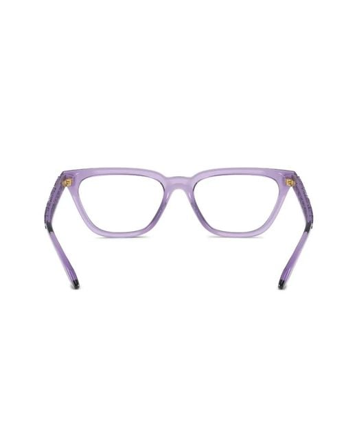 Versace Purple Greca-Embossed Cat-Eye Glasses