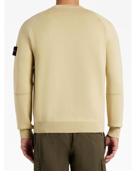 Stone Island Natural Compass Logo-Patch Jersey Sweatshirt for men