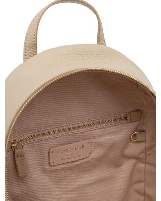 Coccinelle Natural Grained-Leather Backpack