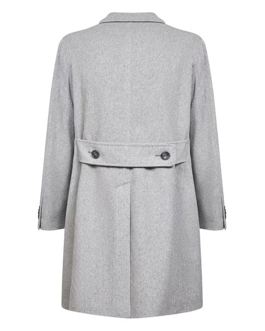 Tagliatore Gray Double-Breasted Coat for men