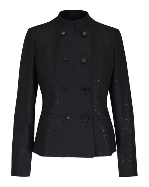 Kiton Black Double-Breasted Jacket