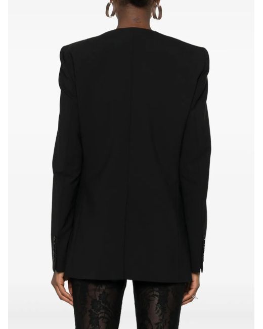 ALAINPAUL Black Round-Neck Tailored Jacket