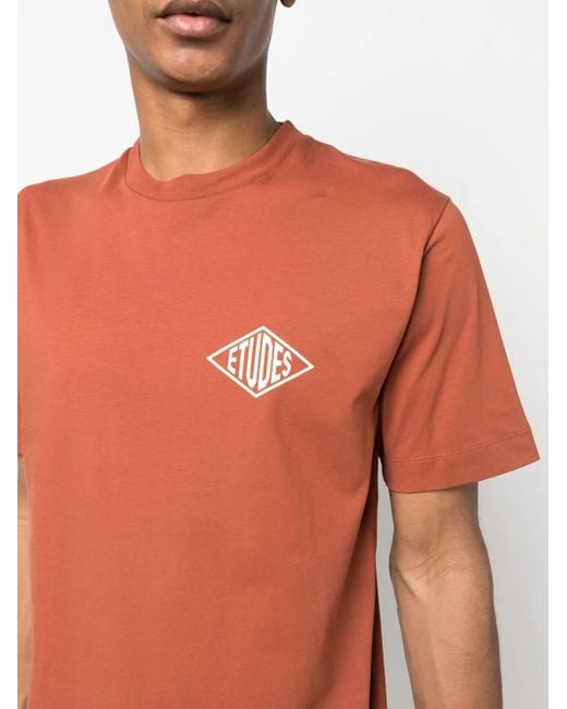 メンズ Etudes Studio ロゴ Tシャツ Orange