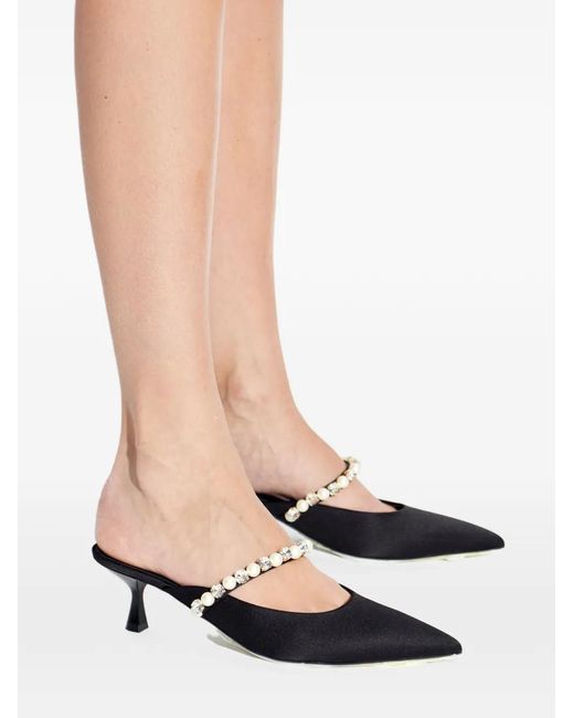Stella McCartney Black Pearl-Embellished Mules