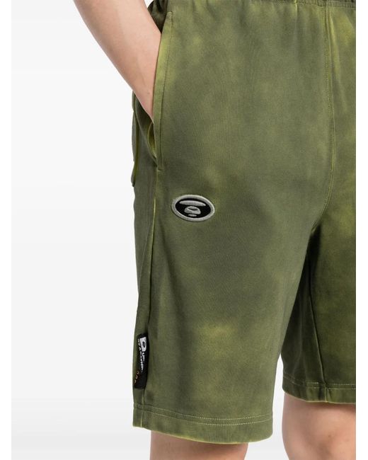 Aape By A Bathing Ape Green Logo-Embroidered Track Shorts for men