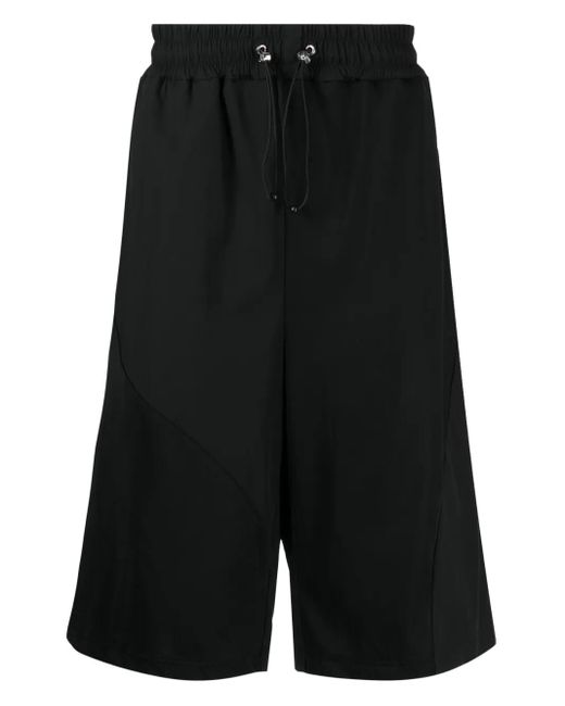 TEAM WANG design Black Elasticated Track Shorts