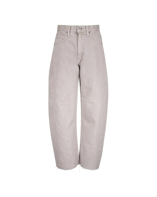 AG Jeans Gray Hattie Raw-Hem Jeans