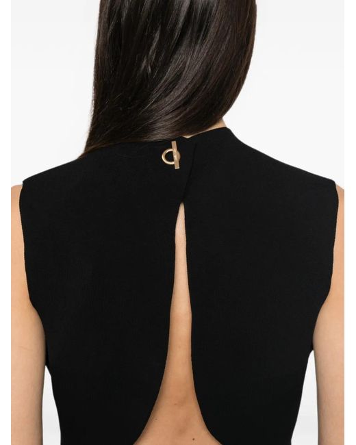Cult Gaia Black Romin Open-Back Top