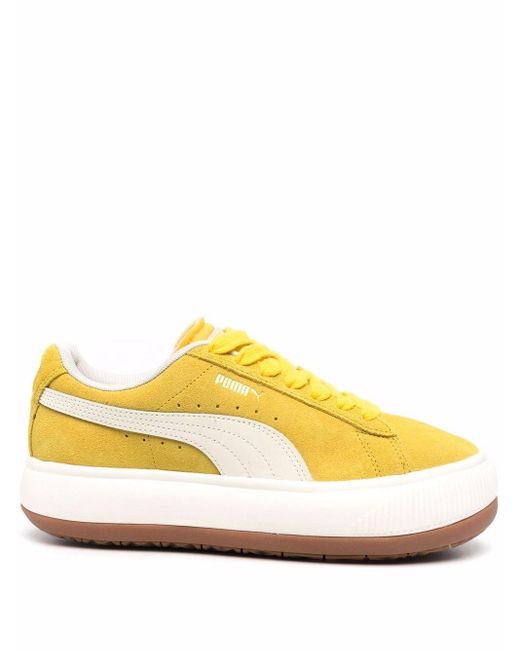 PUMA Mayu Suede Low-top Sneakers in Yellow - Lyst