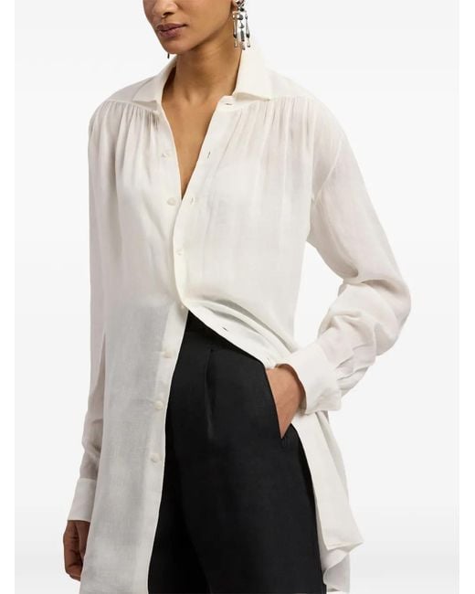 Ralph Lauren White Karmen Long-Sleeve Shirt