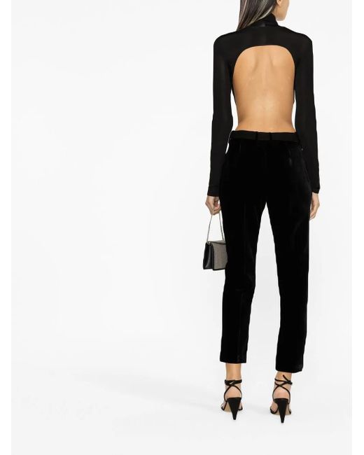 Ermanno Scervino Black Velvet Tapered Trousers