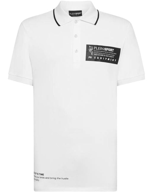 Philipp Plein Pikee-Poloshirt Mit Logo-Print in White für Herren
