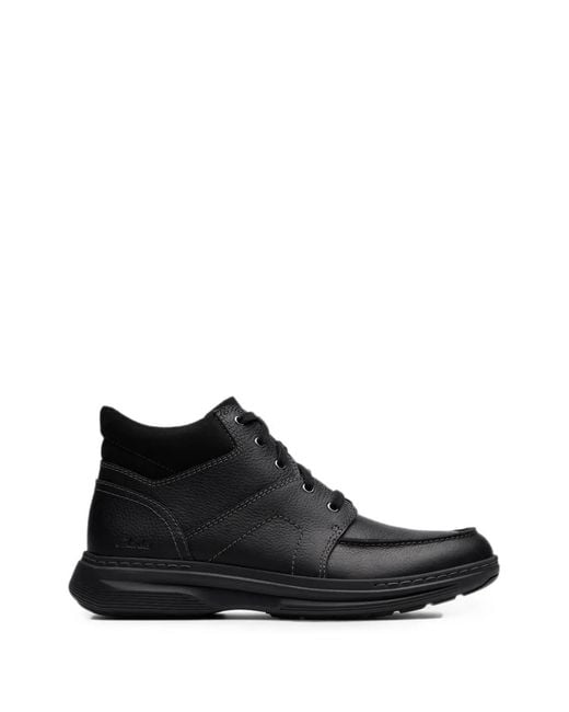 Clarks Black Craftwell Mid Leather Boots for men