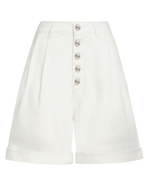 Etro High Waist Bermuda Shorts in het White